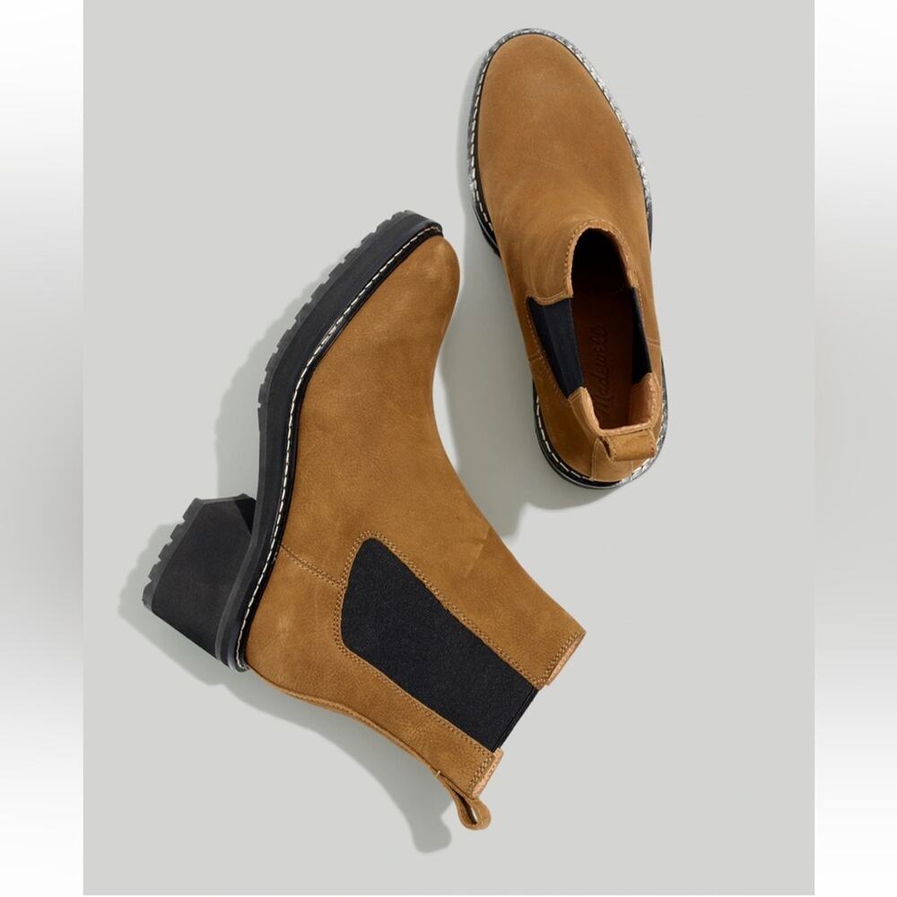 Madewell The Carina Platform Chelsea Boot in Burled Wood